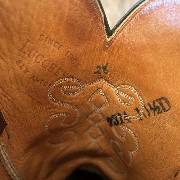 Lucchese San Antonio Vintage Teju Lizard Inlay Western Cowboy Boots Mens 10.5 D - Picture 7 of 12